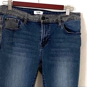 Kensie Denim Color Block Gray/Blue Stretch Cropped Jeans